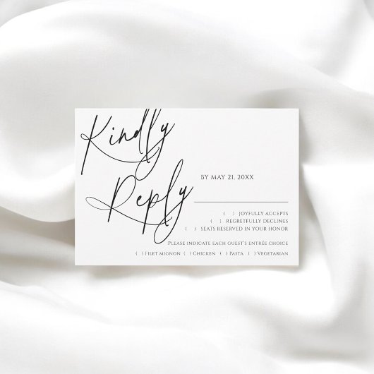 Invitation Calligraphie minimaliste moderne Mariage RSVP