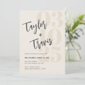 Invitation Calligraphie minimaliste moderne noms photo (Debout devant)