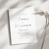Invitation Calligraphie minimaliste noir + Mariage blanc