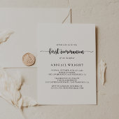 Invitation Calligraphie minimaliste Première communion