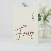 Invitation Calligraphie minimaliste Tableau 40 Numéro du tabl (Debout devant)
