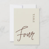 Invitation Calligraphie minimaliste Tableau 40 Numéro du tabl (Dos)