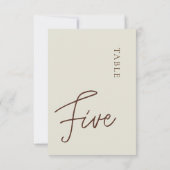Invitation Calligraphie minimaliste Tableau cinq Numéro de ta (Dos)