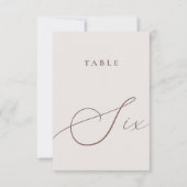 Invitation Calligraphie minimaliste Tableau Six Numéro de tab (Devant)