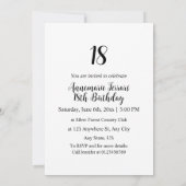 Invitation Calligraphie minimaliste texto anniversaire (Dos)