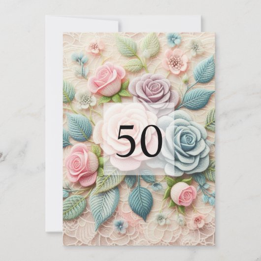 Invitation Calligraphie minimaliste texto anniversaire (Devant)