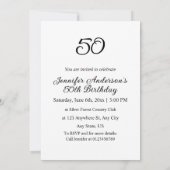Invitation Calligraphie minimaliste texto anniversaire (Dos)
