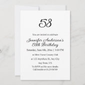 Invitation Calligraphie minimaliste texto anniversaire (Dos)