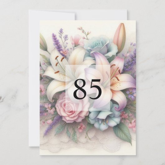 Invitation Calligraphie minimaliste texto anniversaire (Devant)