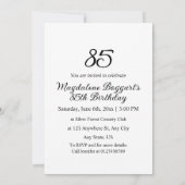 Invitation Calligraphie minimaliste texto anniversaire (Dos)
