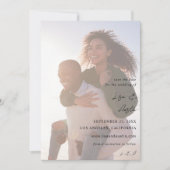 Invitation Calligraphie MOD avec Duo Photo Enregistrer la dat (Devant)