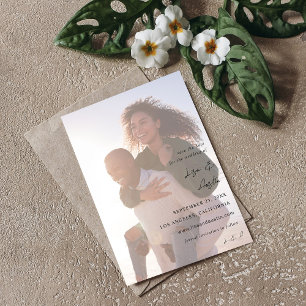 Invitation Calligraphie MOD avec Duo Photo Enregistrer la dat