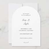 Invitation Calligraphie MOD Photo Vertical Enregistrer la dat (Dos)