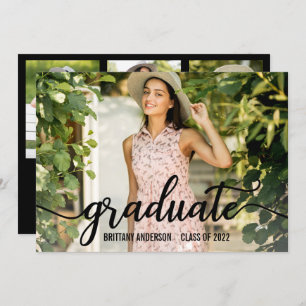 Invitation Calligraphie moderne 4 Parti de graduation photo