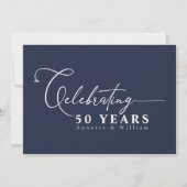 Invitation Calligraphie moderne 50e anniversaire de Mariage (Devant)