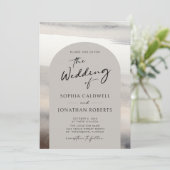 Invitation Calligraphie moderne Arc tendance Tons de la Terre (Debout devant)