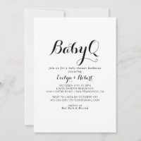 Calligraphie moderne BabyQ Baby shower Barbecue