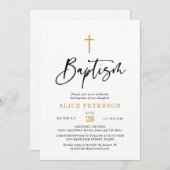 Invitation Calligraphie moderne Baptême Célébration Invitatio (Devant / Derrière)