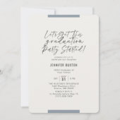 Invitation Calligraphie moderne Blue Graduation Party (Devant)