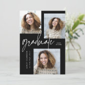 Invitation Calligraphie moderne Cinq Parti de graduation phot (Debout devant)