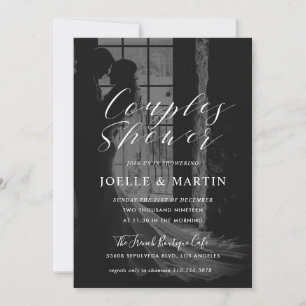 Invitation Calligraphie moderne Couples Douche Photo Il