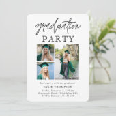 Invitation Calligraphie moderne de trois photos de remise de  (Debout devant)