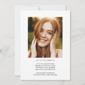 Invitation Calligraphie moderne Deux Fête de Diplôme de Photo (Dos)