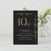 Invitation Calligraphie moderne élégante 40e anniversaire (Debout devant)