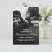 Invitation Calligraphie moderne élégante avec Mariage photo (Debout devant)