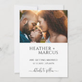 Invitation Calligraphie moderne Elégante Photo Enregistrer la (Dos)