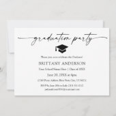 Invitation Calligraphie moderne Encre 3 Photos Graduation Par (Dos)