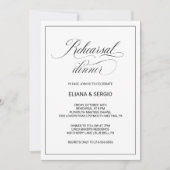 Invitation Calligraphie moderne et dîner simple de répétition (Devant)