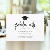 Invitation Calligraphie moderne Graduation minimale Noir
