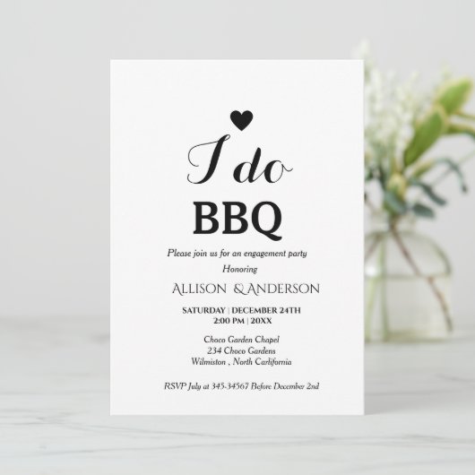 Invitation Calligraphie moderne i do bbq (Debout devant)