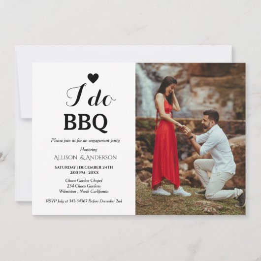 Invitation Calligraphie moderne i do bbq (Devant)