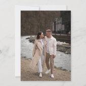 Invitation Calligraphie moderne intemporelle mariage noir bla (Dos)