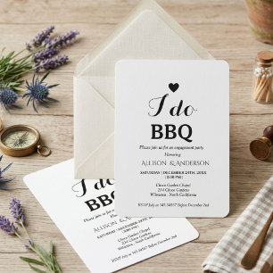 Invitation Calligraphie moderne je fais du barbecue fête de f