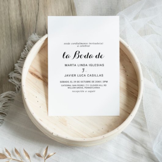 Invitation Calligraphie moderne La Boda De