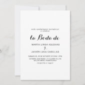 Invitation Calligraphie moderne La Boda De (Devant)