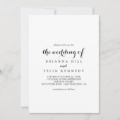 Invitation Calligraphie Moderne Le Mariage De (Devant)