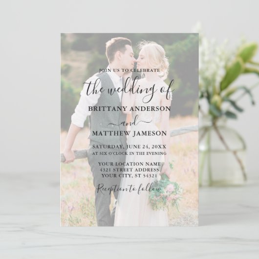 Invitation Calligraphie moderne Mariage (Debout devant)