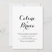 Invitation Calligraphie moderne Mariage avant et arrière (Devant)