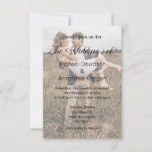 Invitation calligraphie moderne mariage disparu 2 photos (Devant)