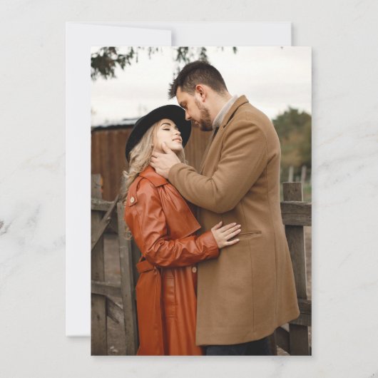 Invitation Calligraphie moderne Mariage en terre cuite intemp (Dos)