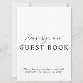 Invitation Calligraphie moderne Mariage Livre d'or Signet Inv (Devant)