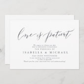 Invitation Calligraphie moderne Mariage minimaliste Report (Devant / Derrière)