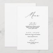 Invitation Calligraphie moderne Mariage romantique Menu (Devant / Derrière)