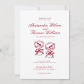 Invitation Calligraphie moderne Mariage rouge (Devant)