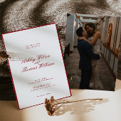 Invitation Calligraphie moderne Mariage rouge