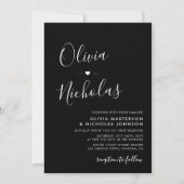 Invitation Calligraphie moderne Monogramme QR Code Mariage no (Devant)
